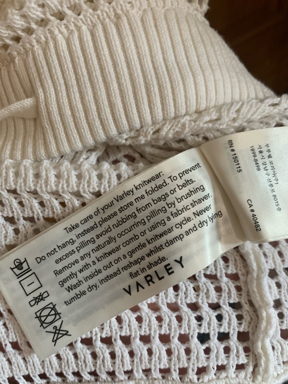 Varley Corvallis Knit Sweater Anthropologie White Open Knit new Without Tags XL - Picture 10 of 12